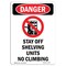Signmission OSHA Danger Sign, Stay Off Shelving, 18in X 12in Decal, 12" W, 18" L, Portrait, Stay Off Shelving OS-DS-D-1218-V-1794 - alternate 1